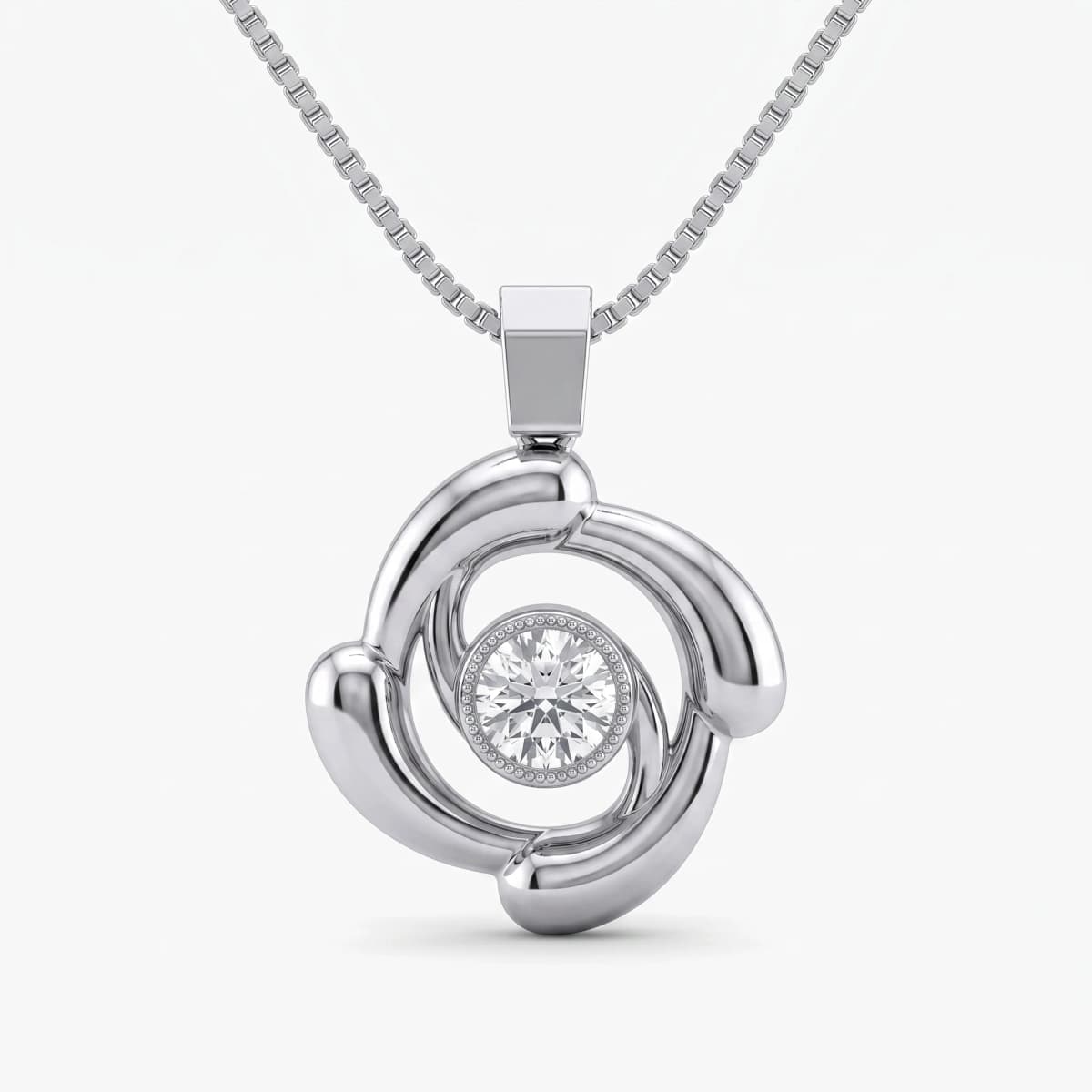 Belaroq Estelle Lace Monde White Gold Lab Diamond Pendant
