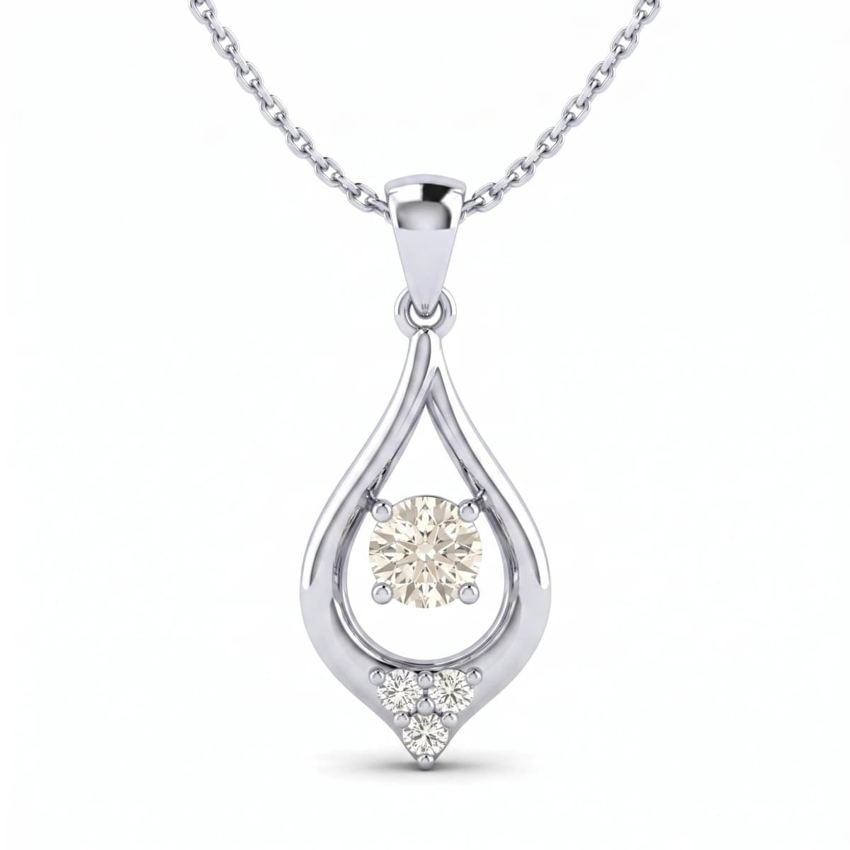 Belaroq Asteria Spire Milgrain Silver Diamond Pendant