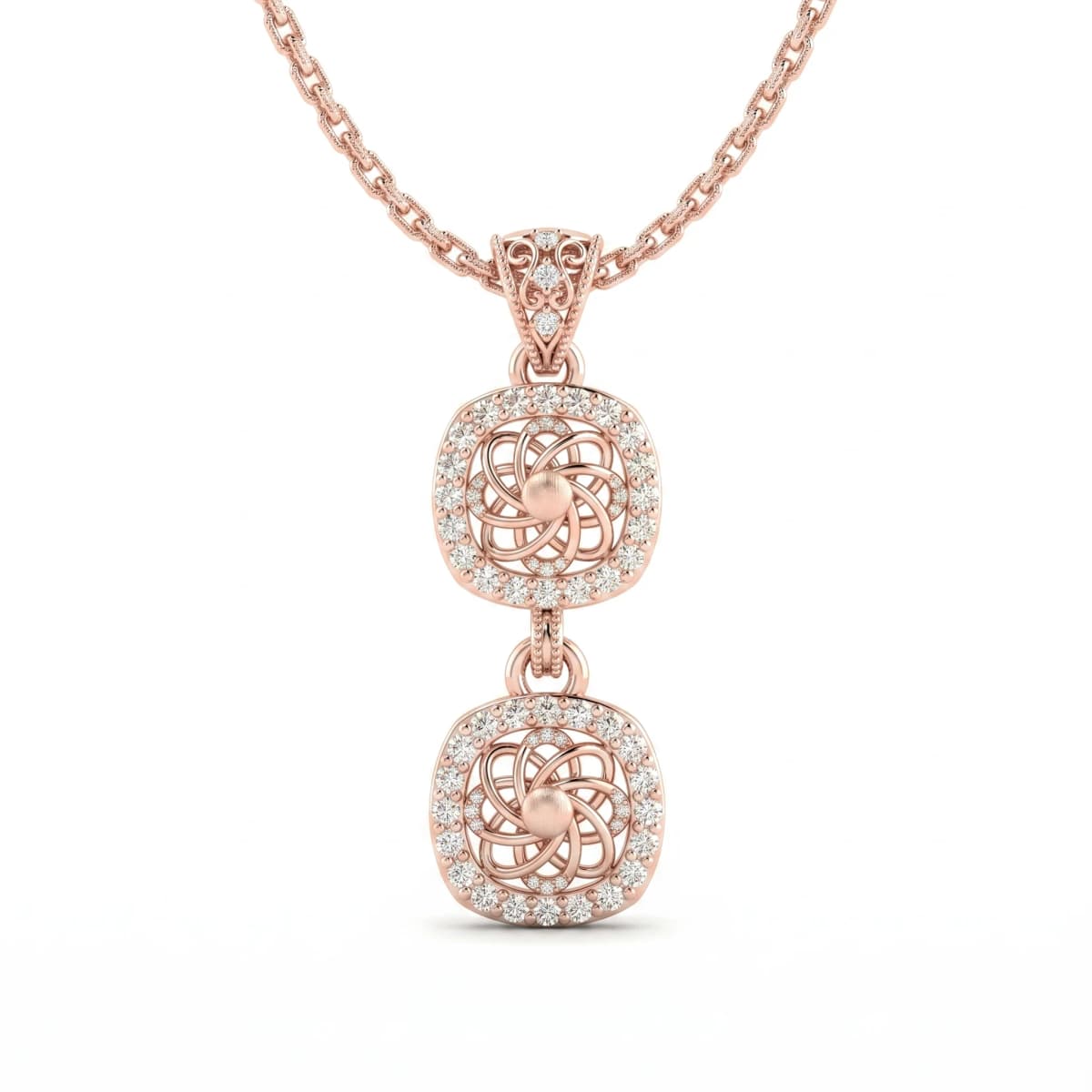 Belaroq Elysia Iris Serein Rose Gold Diamond Pendant