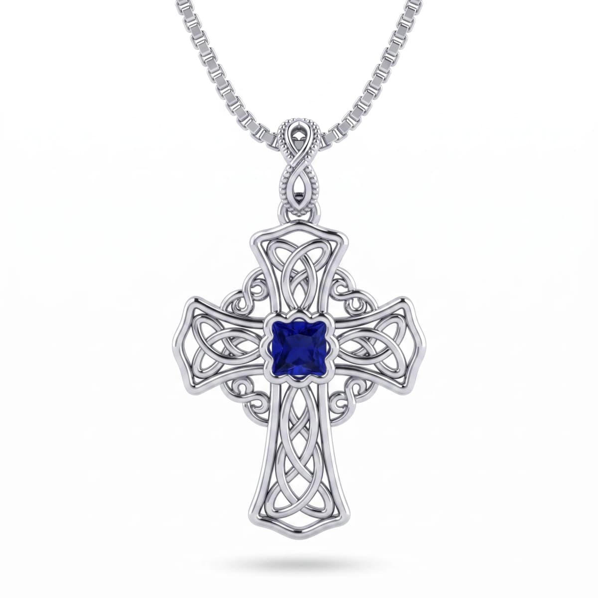 Belaroq Roselle Aster Whisper White Gold Sapphire Pendant