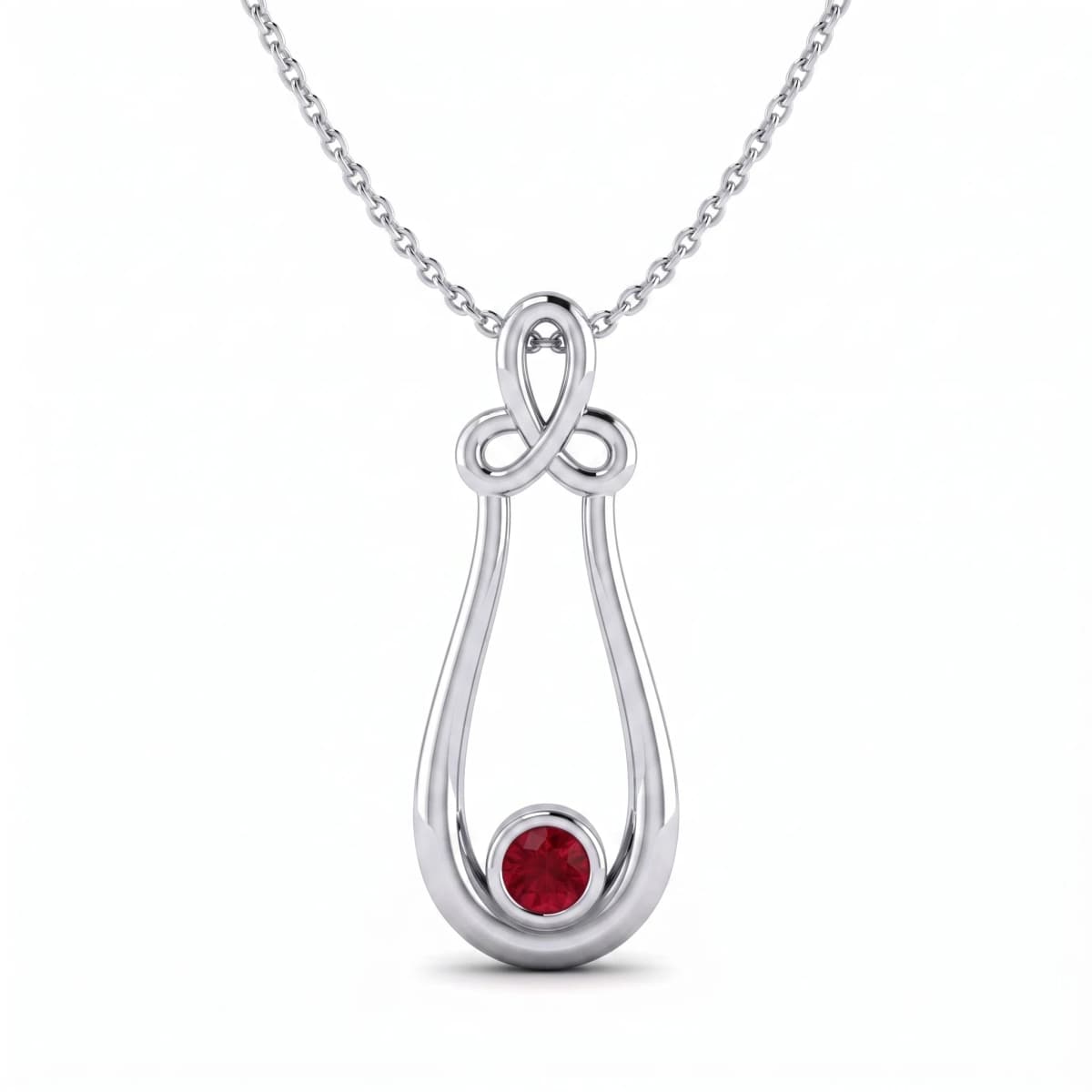 Belaroq Calenne Reed Ballet White Gold Ruby Pendant