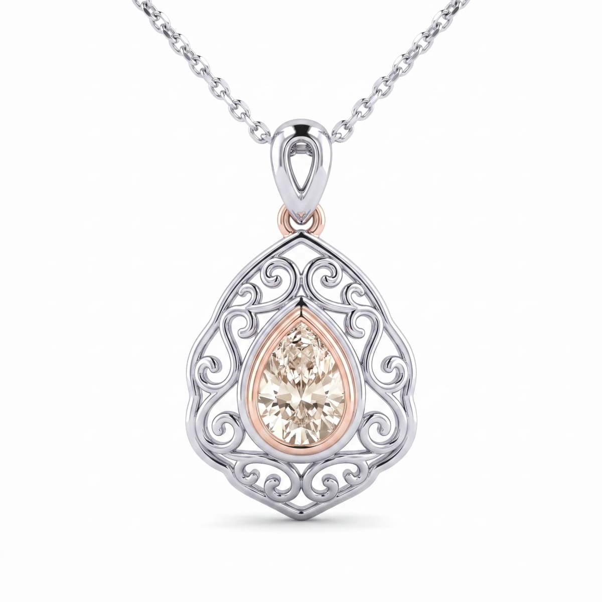 Belaroq Clarion Helio Radiant Rose Gold Zirconia Pendant