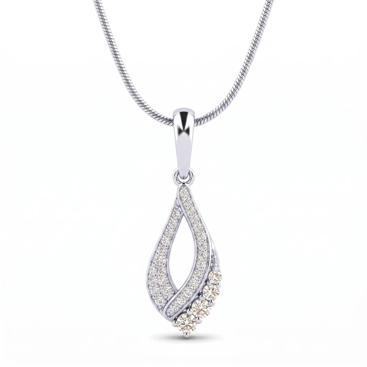 Belaroq Meliora Leaf Bijou White Gold Diamond Pendant