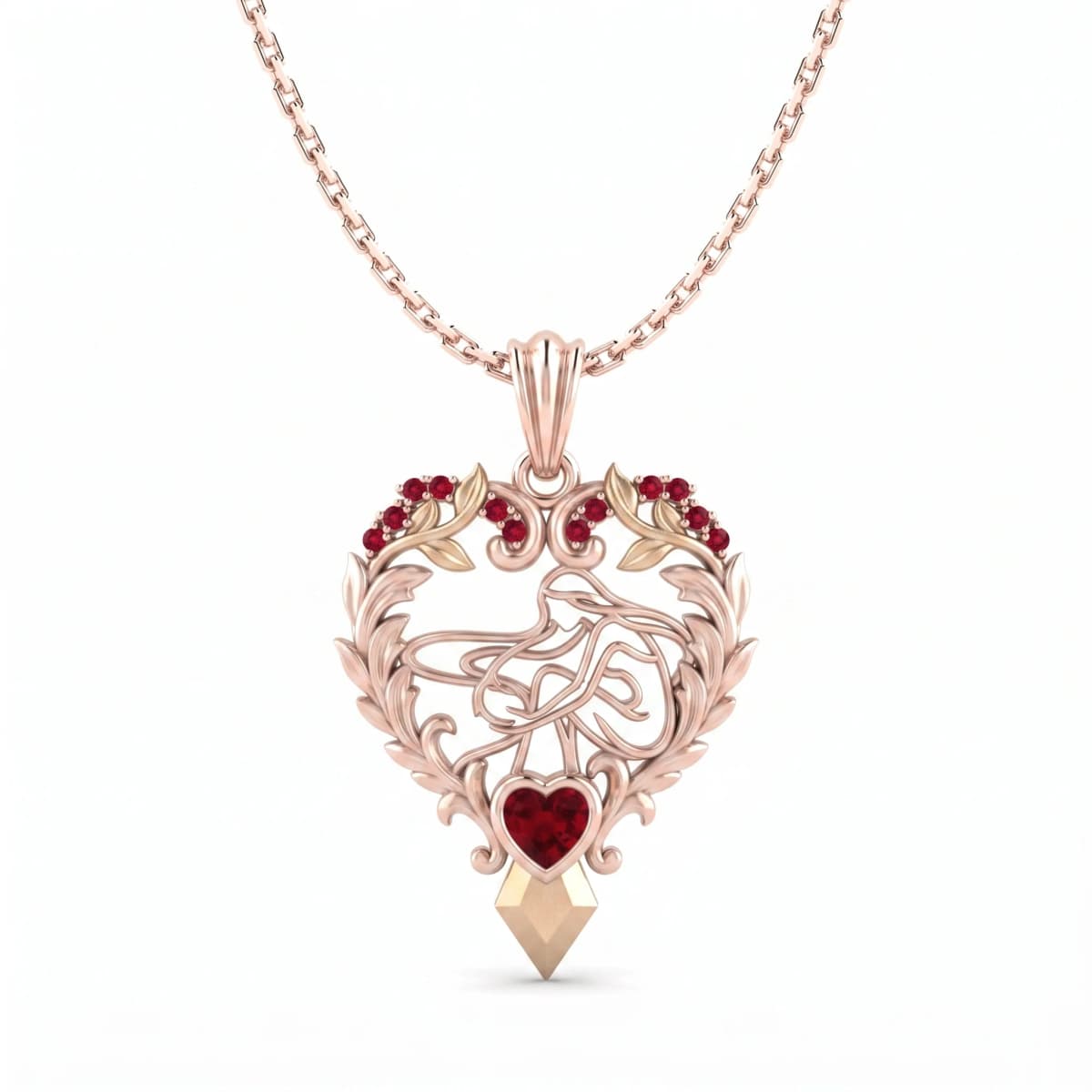 Belaroq Arden Cove Muse Rose Gold Ruby Pendant