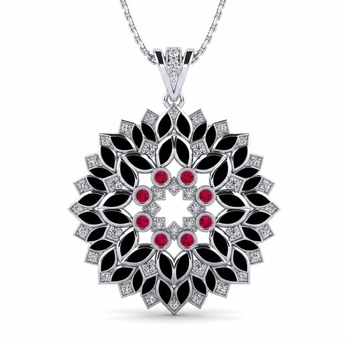 Belaroq Elara Nova Luxe Silver Ruby Necklace