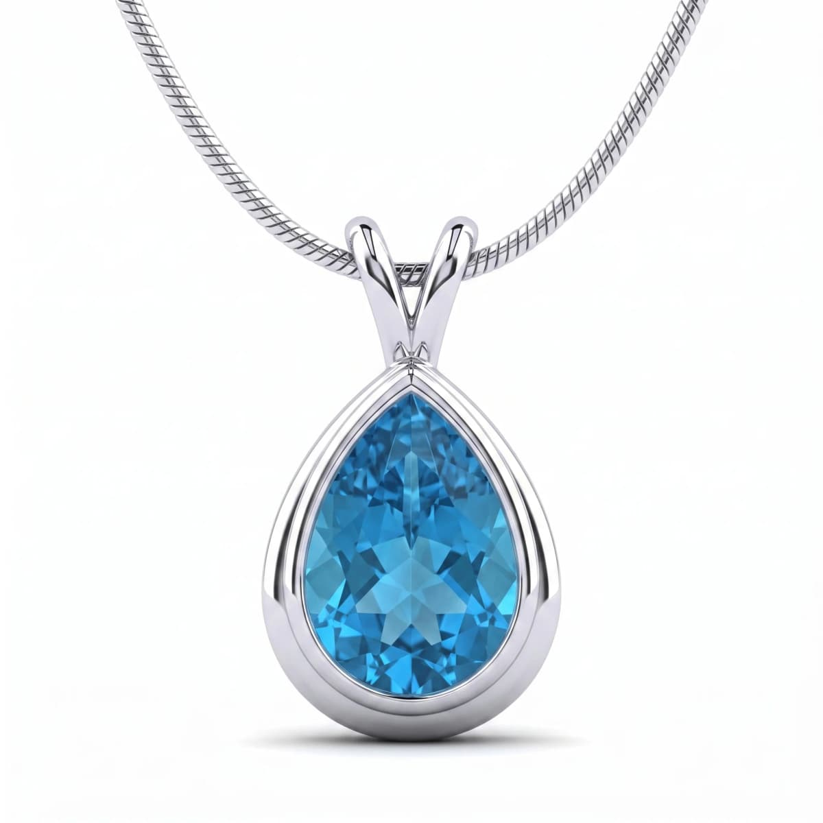 Belaroq Marielle Ribbon Regal White Gold Topaz Pendant