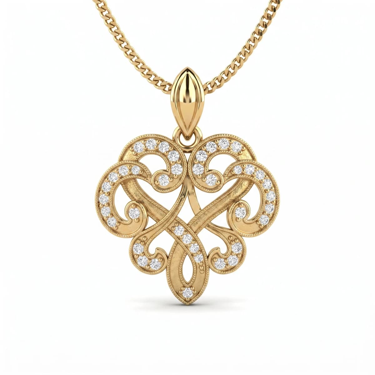 Belaroq Marquise Arc Maison Yellow Gold Diamond Pendant