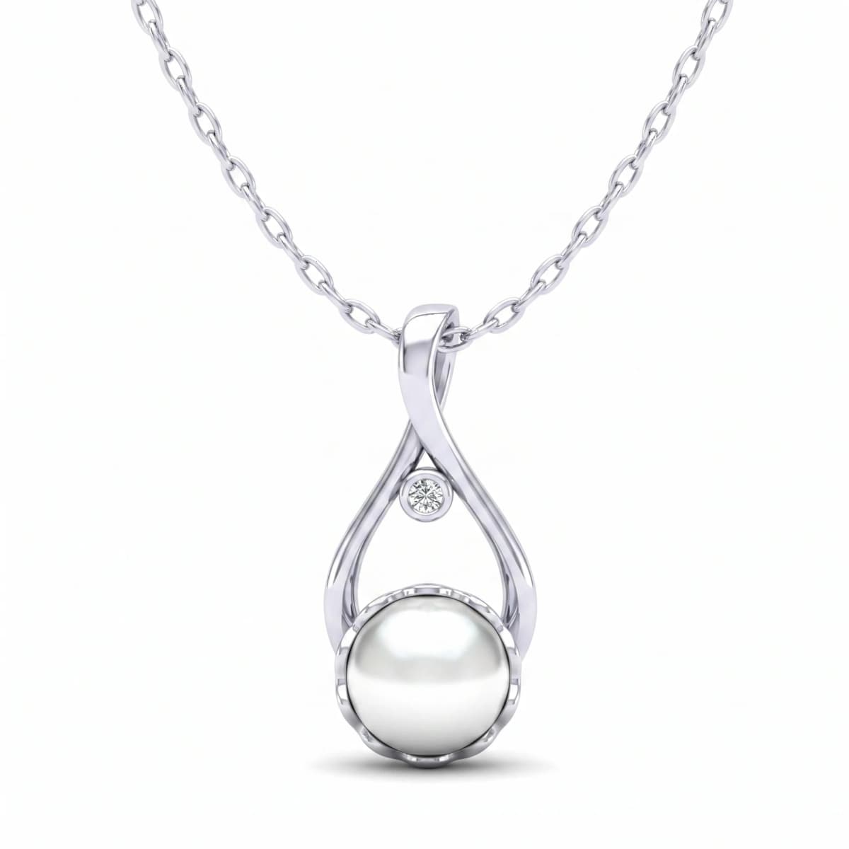 Belaroq Oriana Swan Velvet White Gold Diamond Pendant