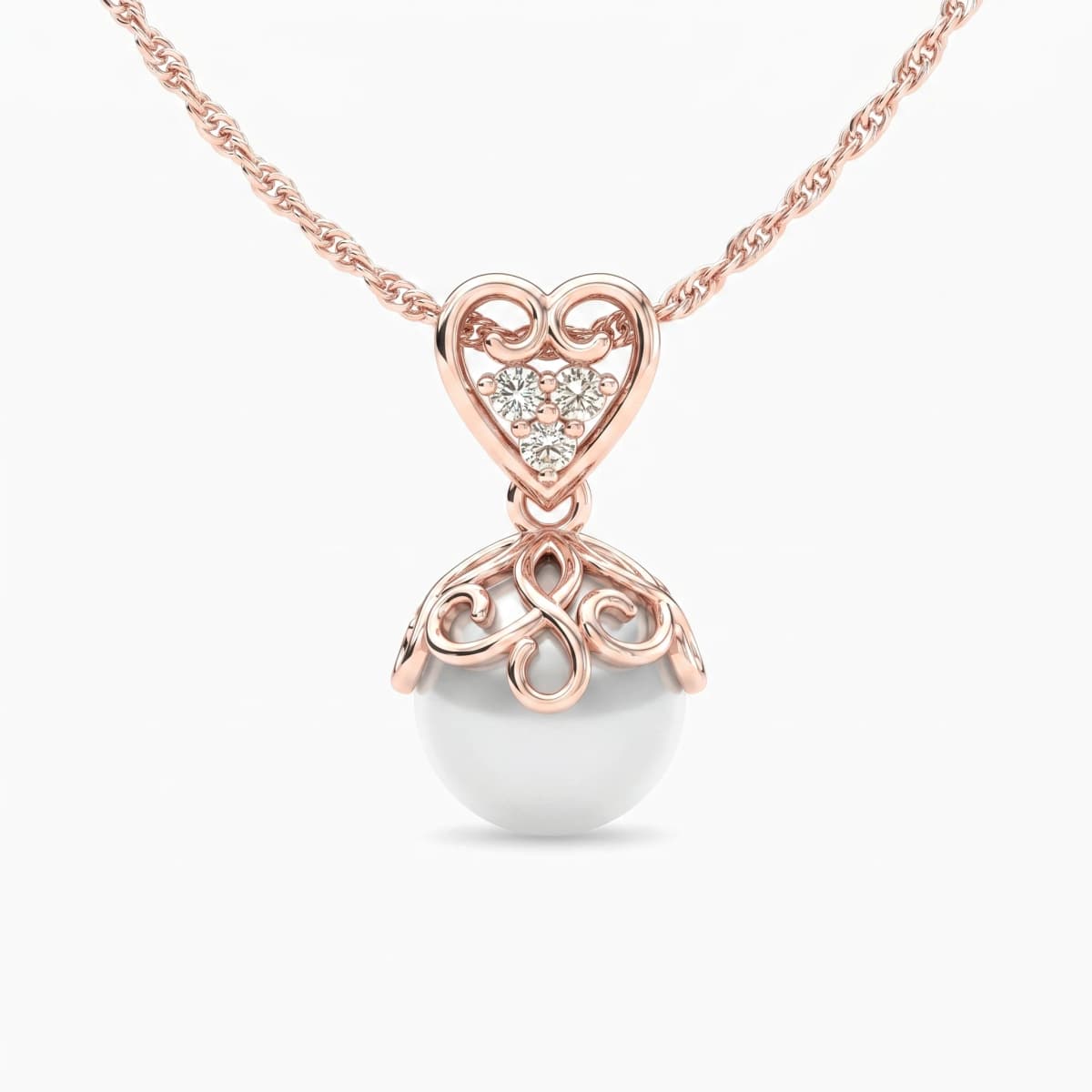 Belaroq Valora Orchid Lattice Rose Gold Diamond Pendant