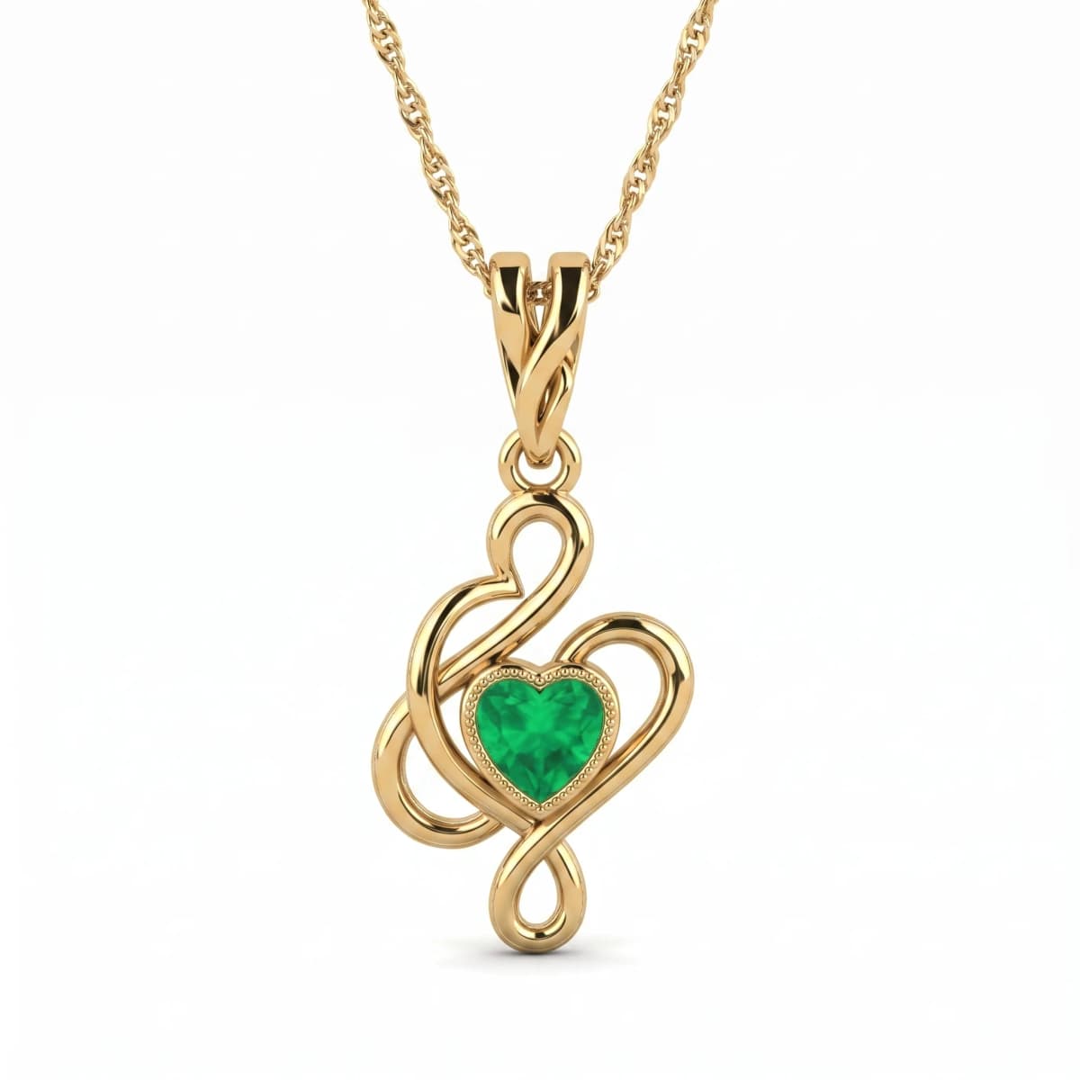 Belaroq Nocturne Petal Serein Yellow Gold Emerald Pendant
