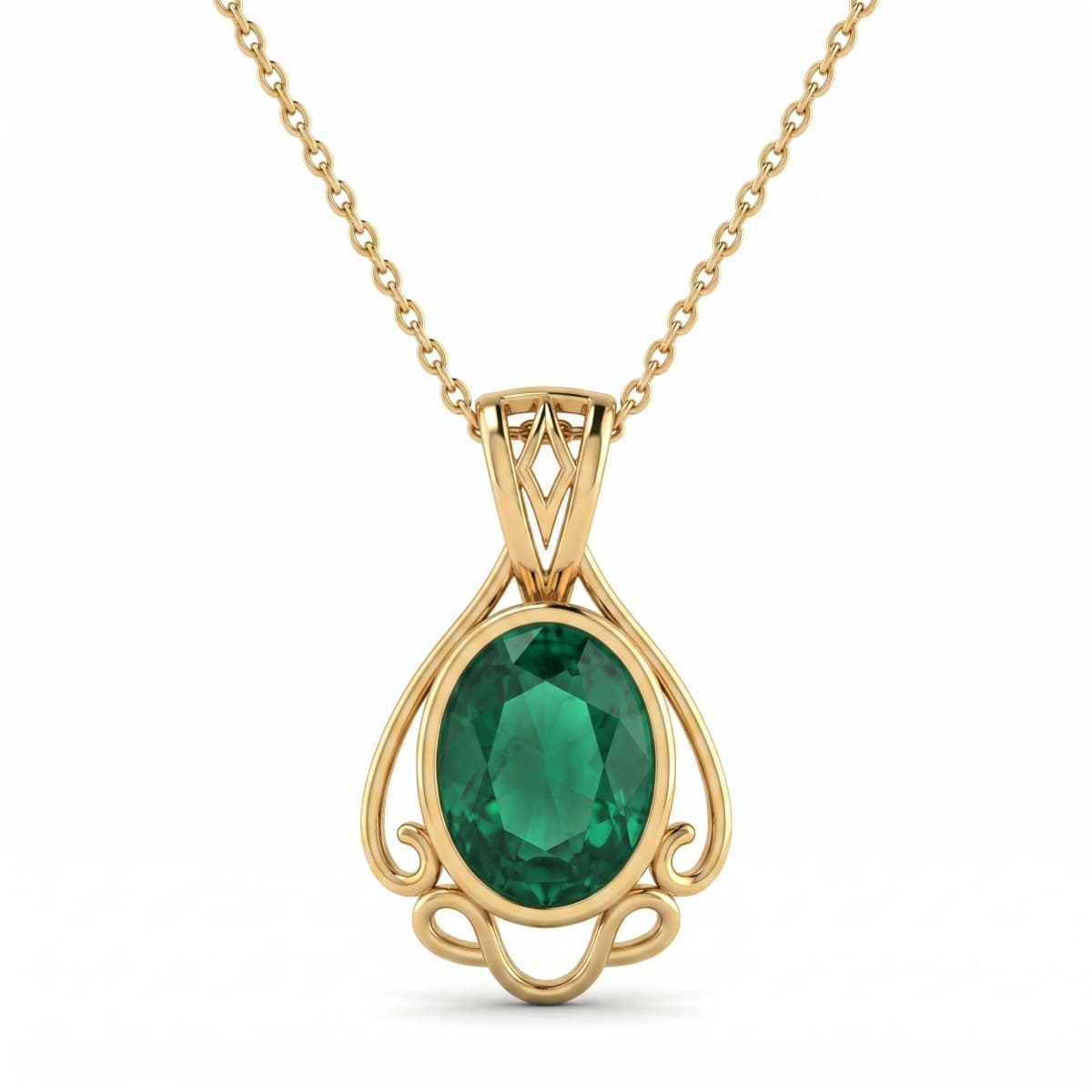 Belaroq Aurette Star Ballet Yellow Gold Emerald Pendant
