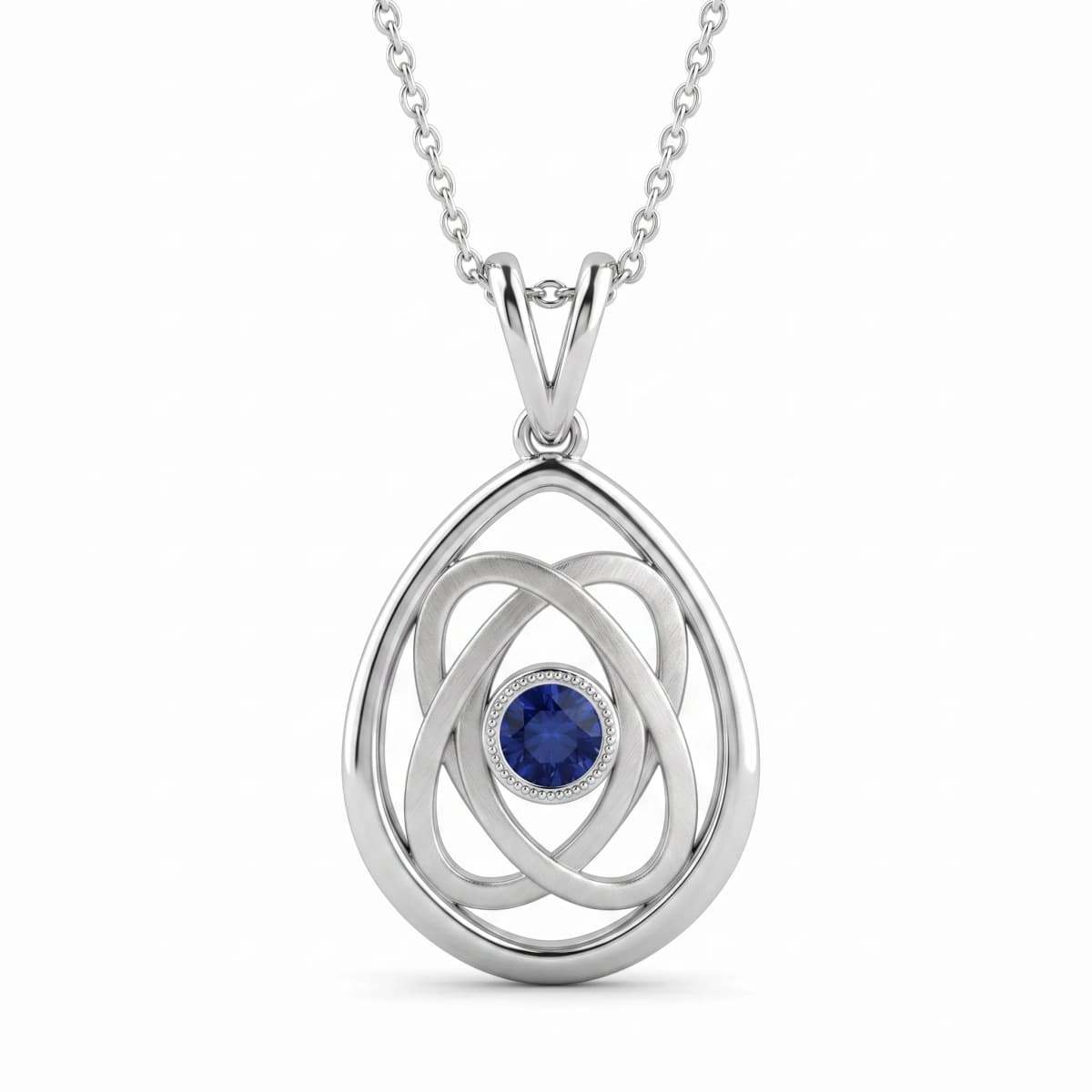 Belaroq Amara Wave Fable Silver Sapphire Pendant