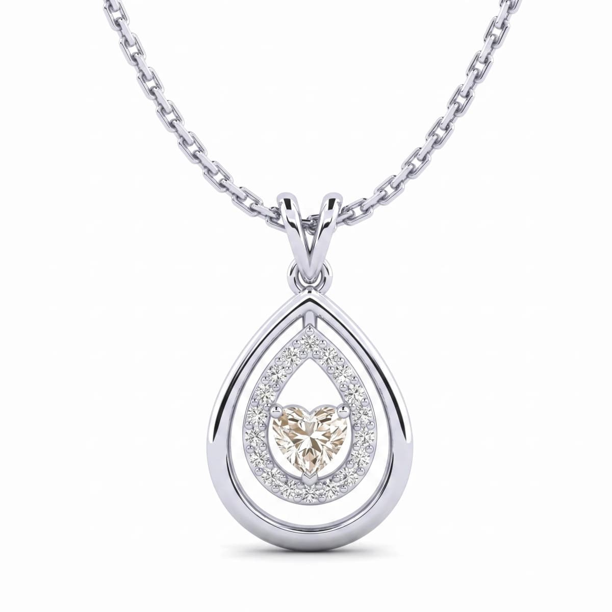 Belaroq Orielle Meadow Radiant White Gold Diamond Pendant