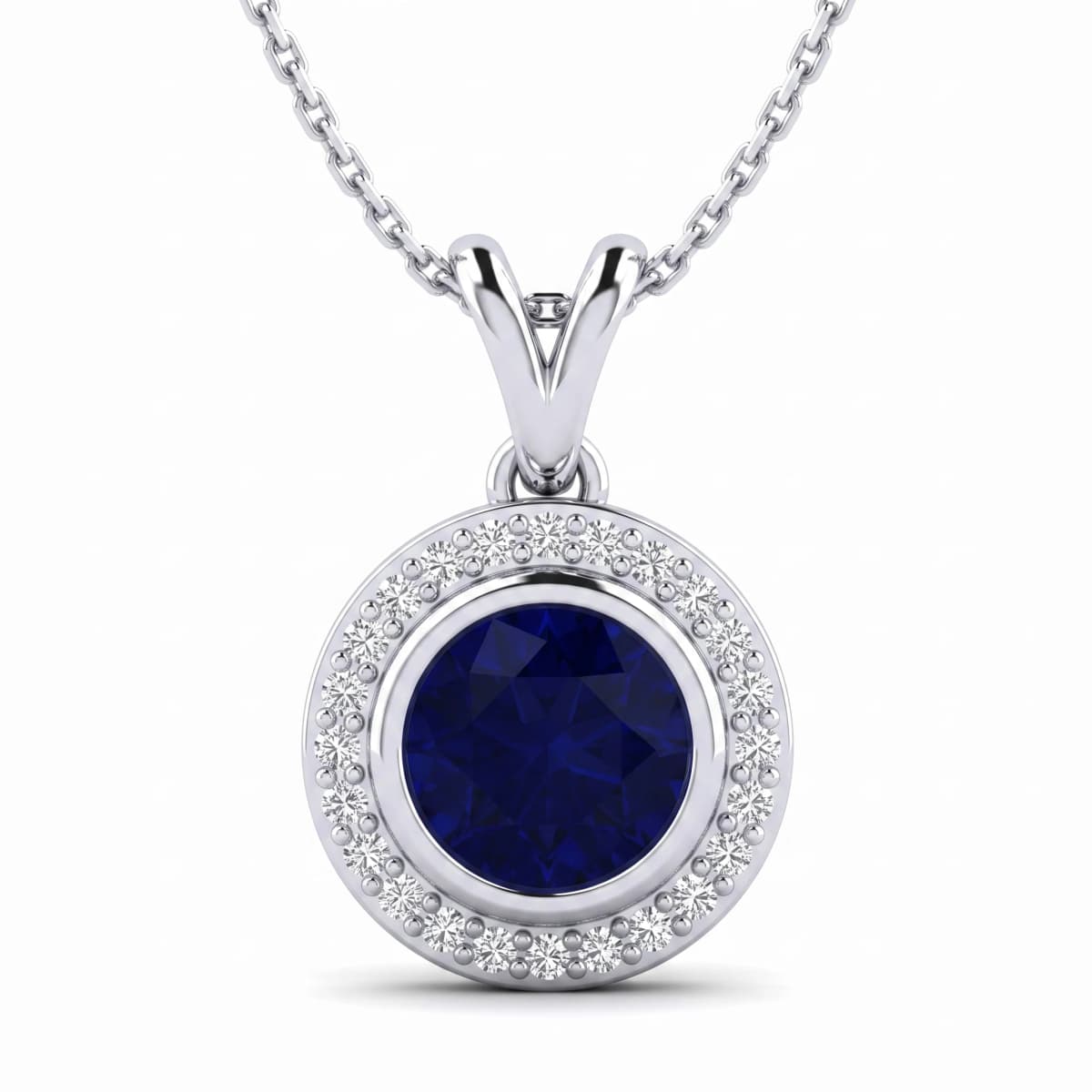 Belaroq Vionne Vine Vow White Gold Sapphire Pendant