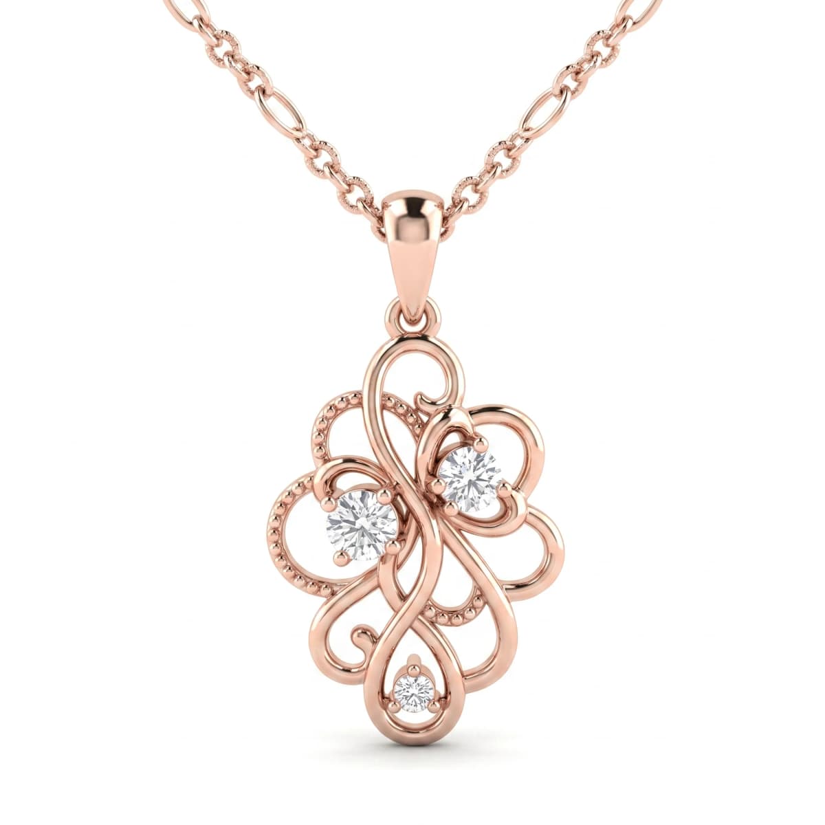 Belaroq Isolde Mira Mode Rose Gold Diamond Pendant