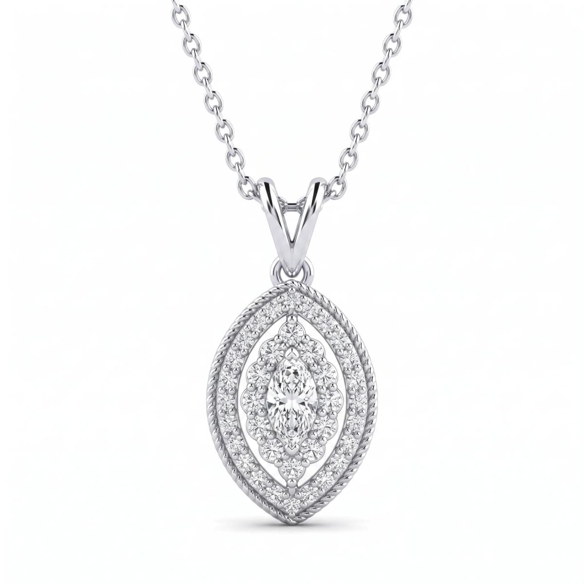 Belaroq Roselle Aster Court White Gold Diamond Pendant