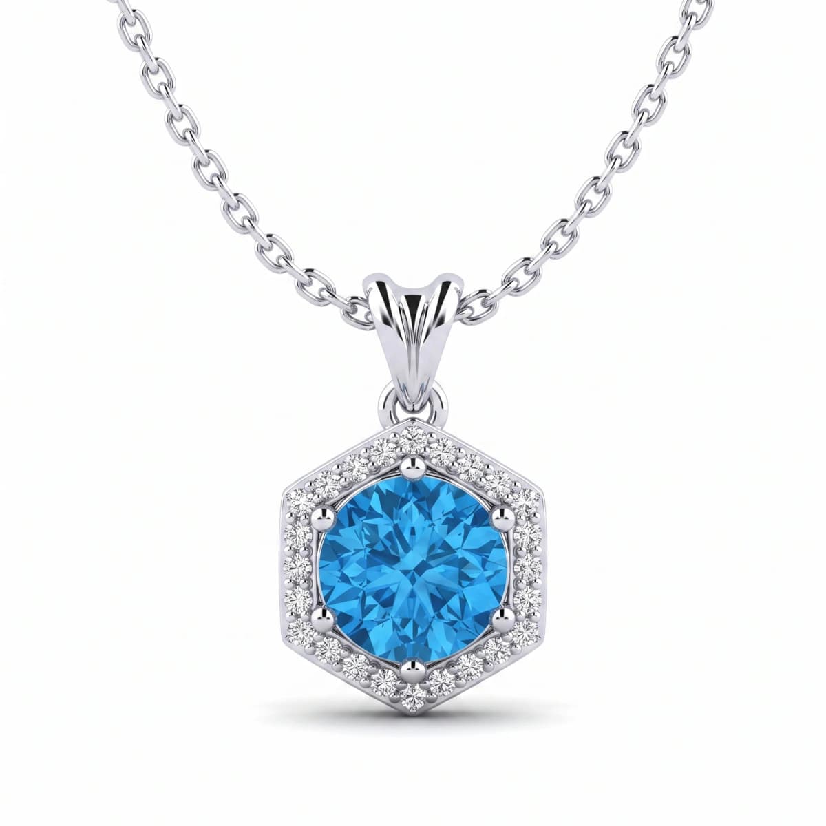 Belaroq Lumina Prism Ethereal White Gold Topaz Pendant