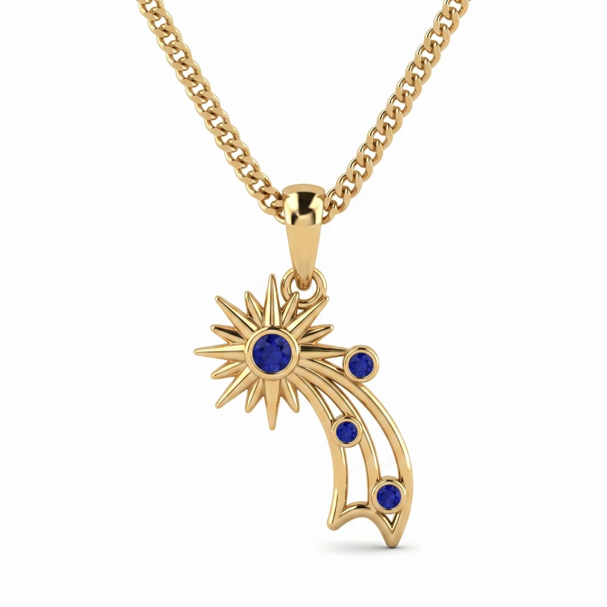 Belaroq Alira Crown Rive Yellow Gold Sapphire Pendant