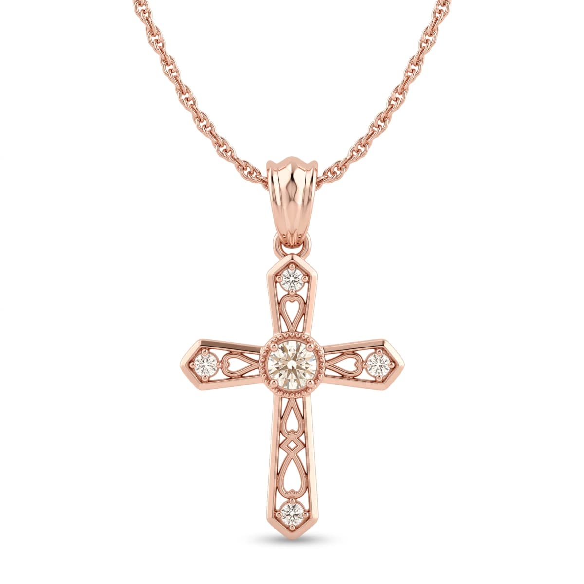 Belaroq Arden Cove Whisper Rose Gold Diamond Pendant
