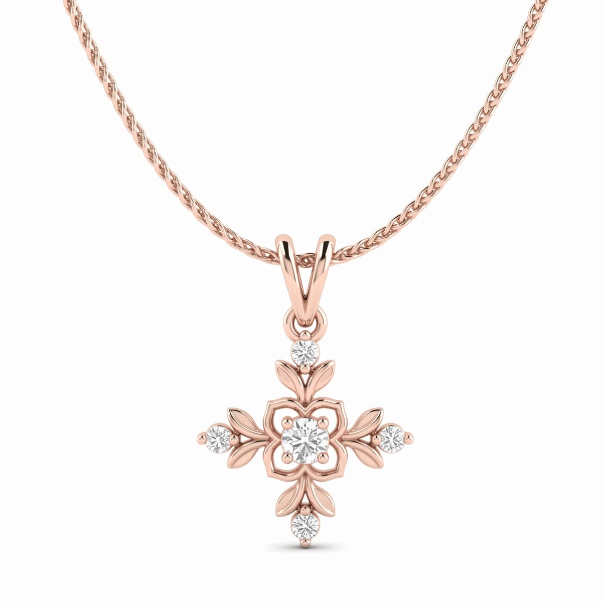 Belaroq Alouette Pave Keepsake Rose Gold Diamond Pendant