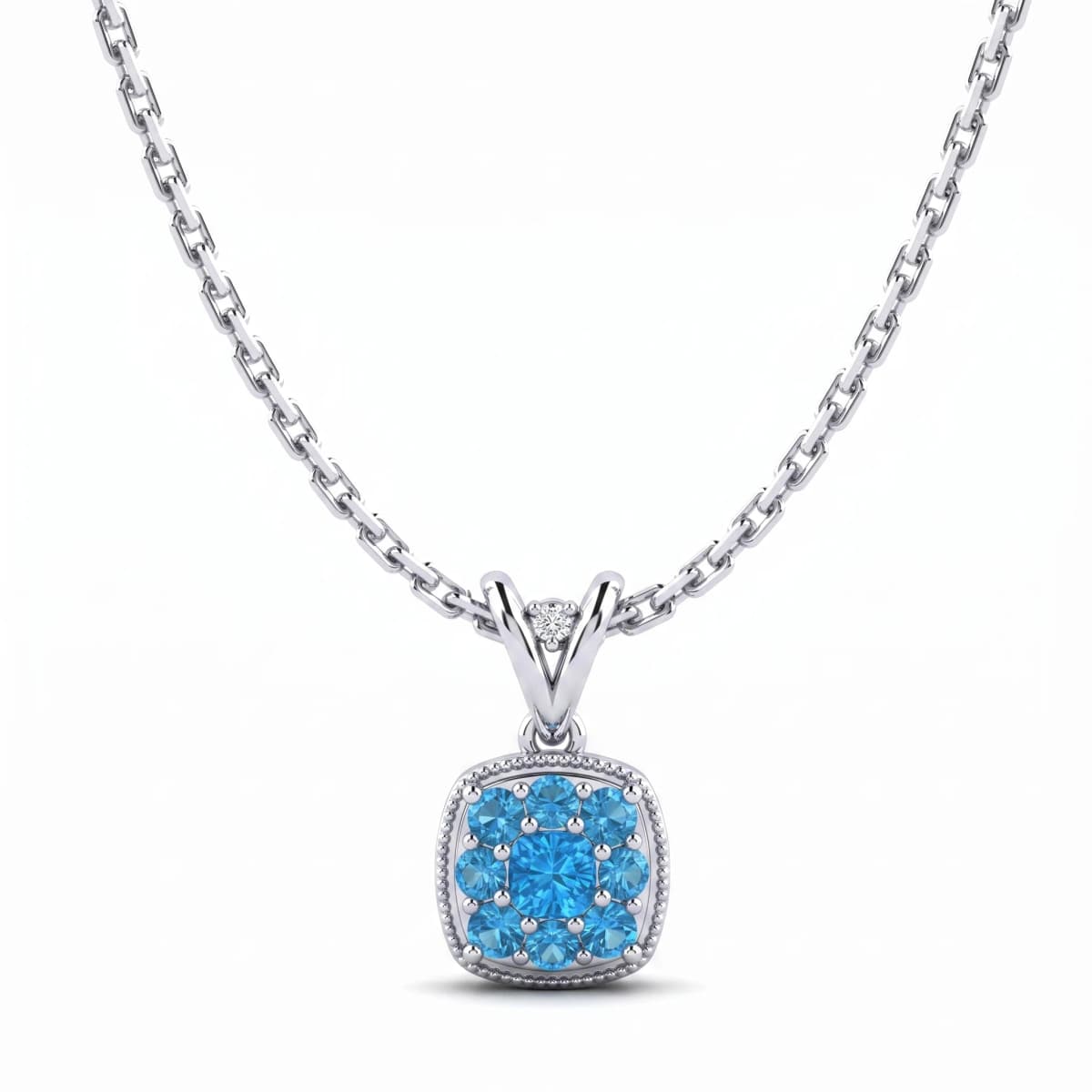 Belaroq Marquise Arc Dore White Gold Topaz Pendant