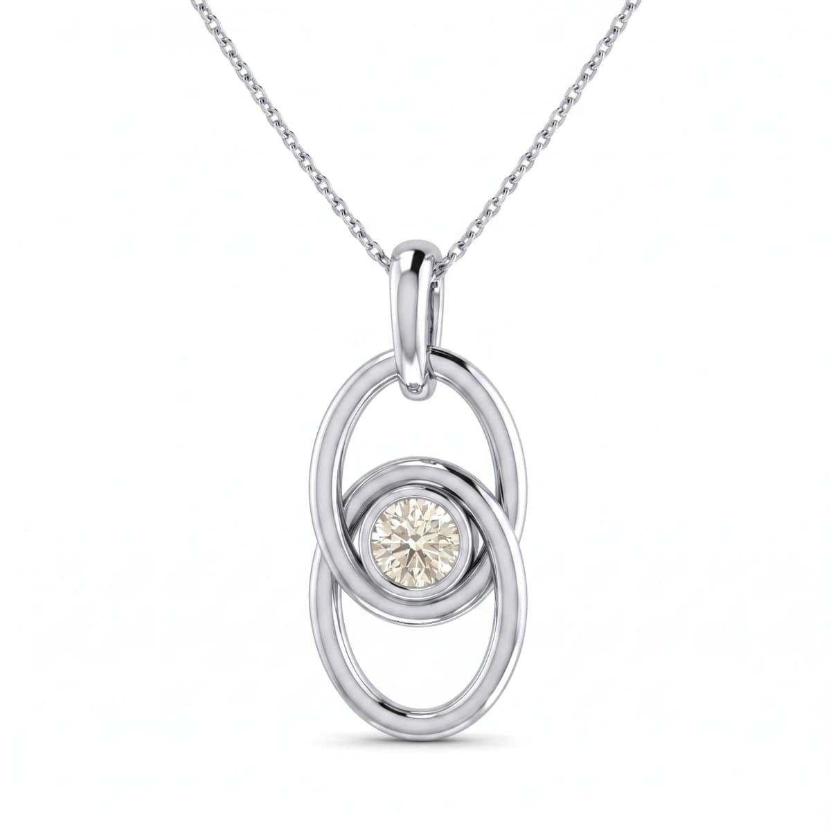 Belaroq Oriana Swan Arcade Silver Lab Diamond Pendant