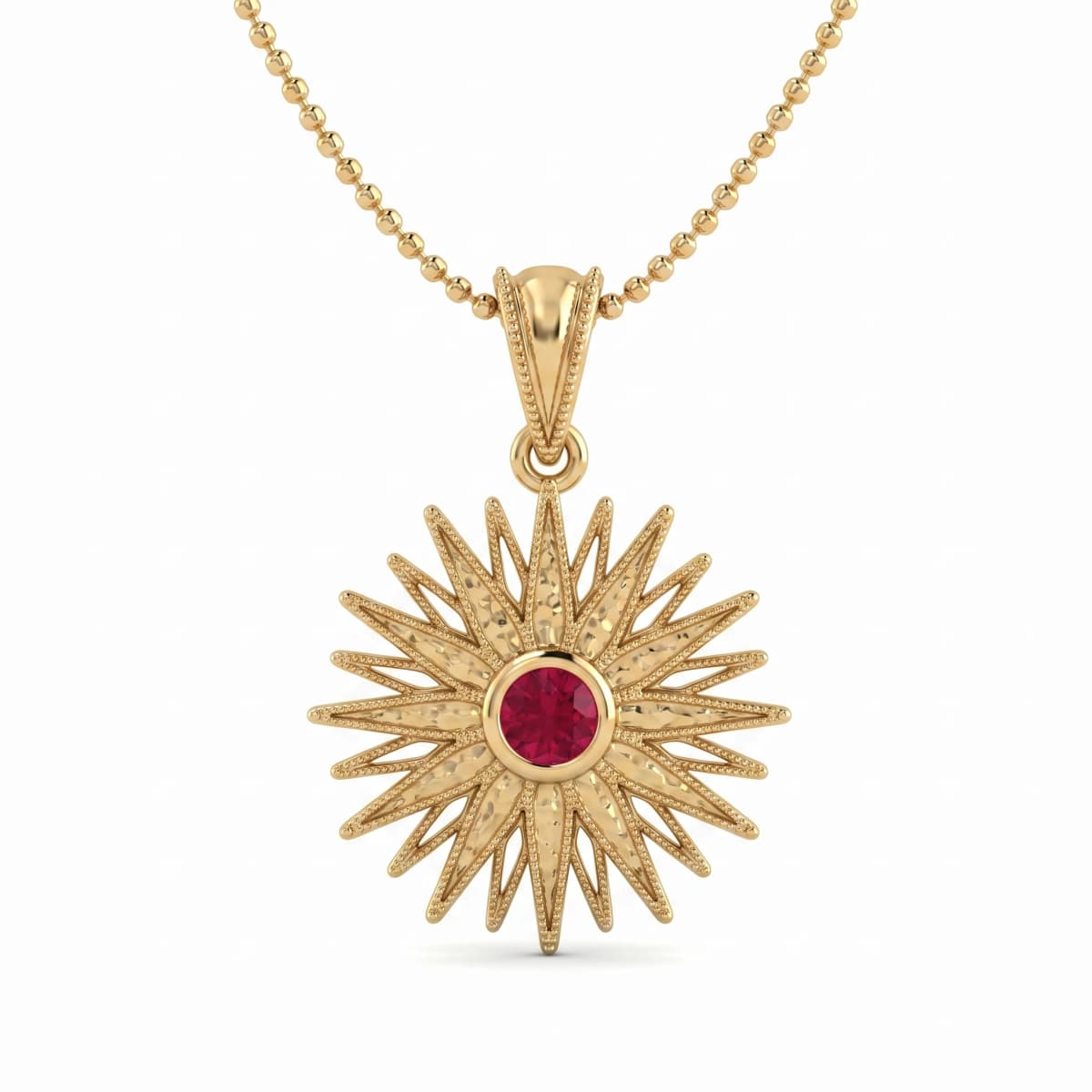 Belaroq Calista Lumen Duchess Yellow Gold Ruby Pendant