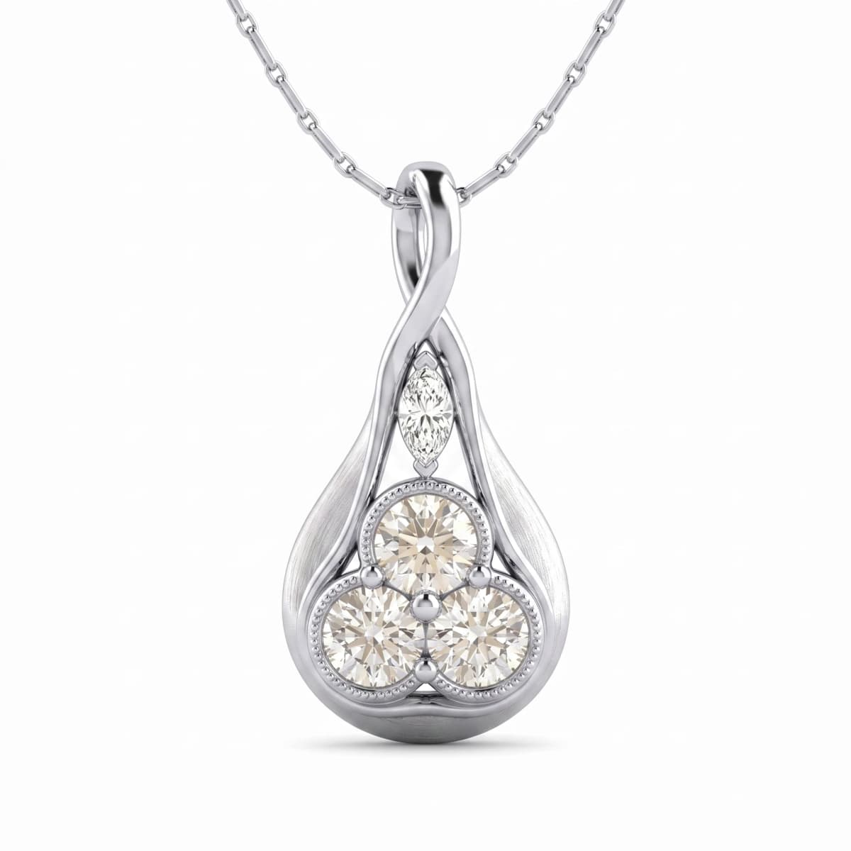 Belaroq Esmere Silk Aurum White Gold Lab Diamond Pendant