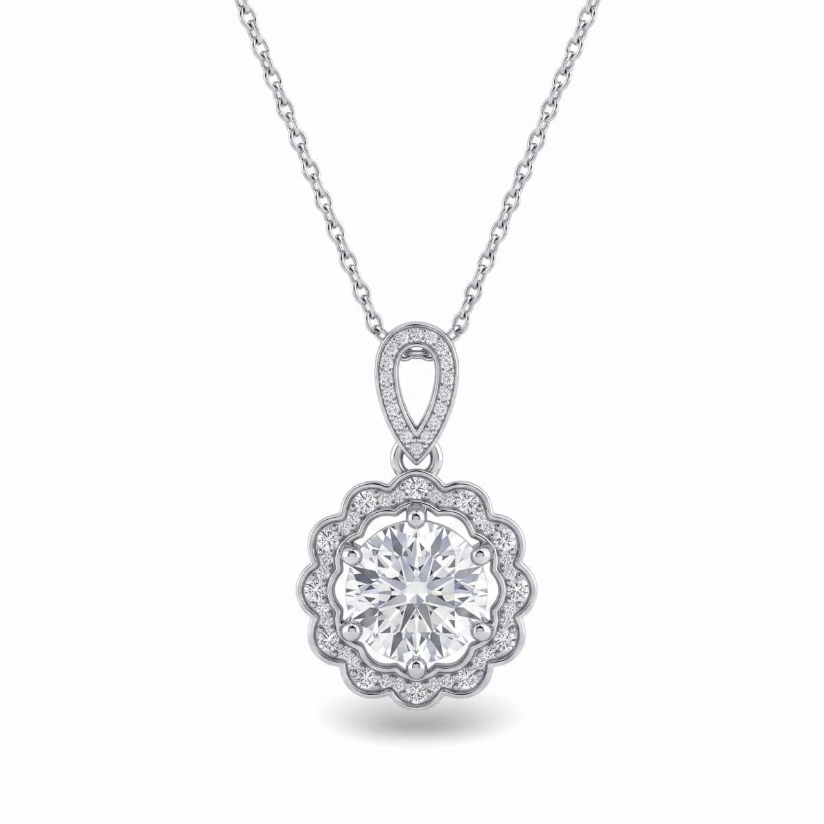 Belaroq Coralie Flora Heritage White Gold Diamond Pendant