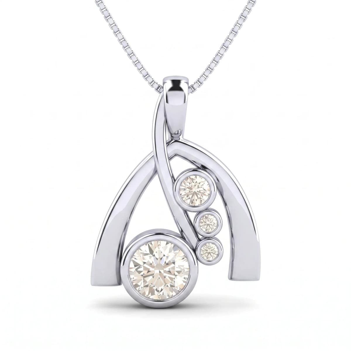 Belaroq Solene Lyric Mode Silver Diamond Pendant