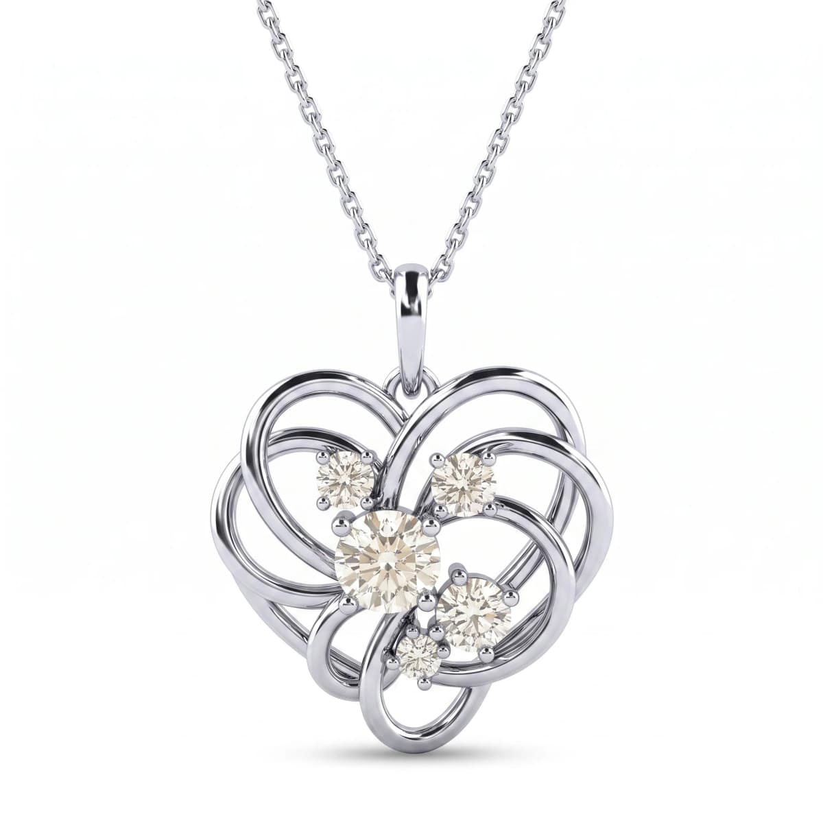 Belaroq Aurette Star Poise Silver Lab Diamond Necklace