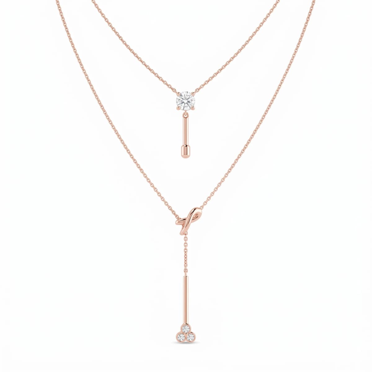 Belaroq Mireya Pearl Opus Rose Gold Diamond Necklace