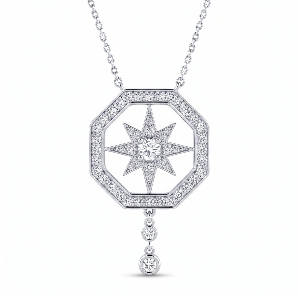 Belaroq Seraphine Sol Lattice White Gold Zirconia Necklace