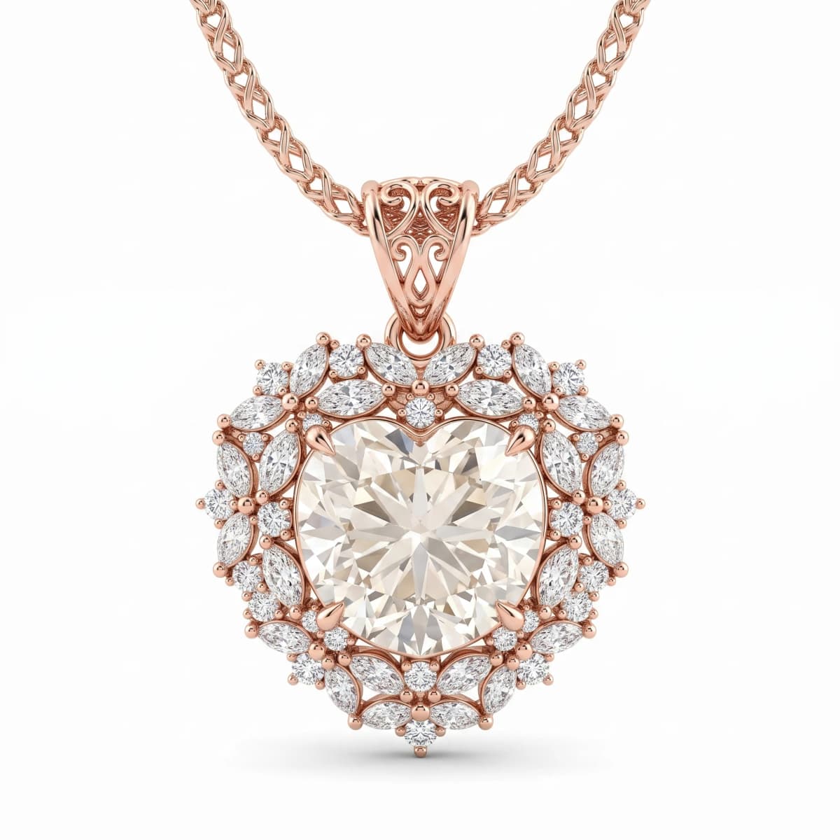 Belaroq Asteria Spire Adorn Rose Gold Diamond Pendant