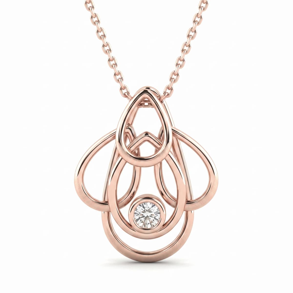 Belaroq Velora Glint Reflet Rose Gold Diamond Pendant