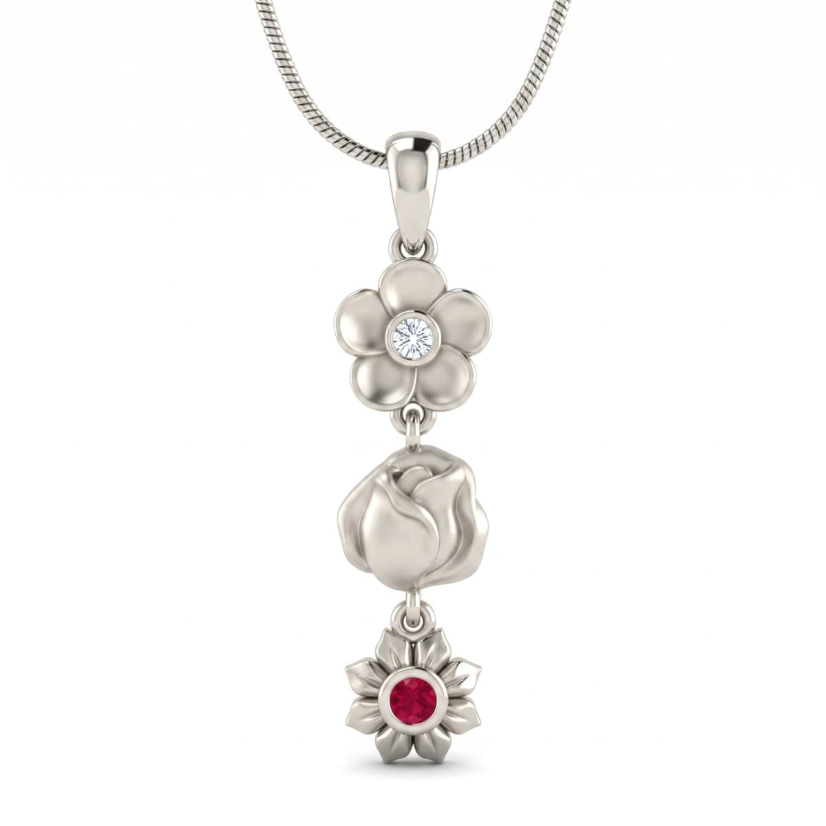 Belaroq Roselle Aster Verve White Gold Ruby Pendant