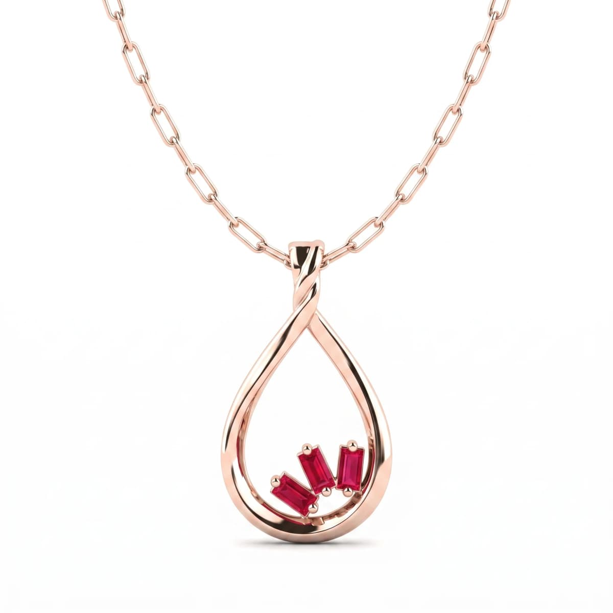 Belaroq Arielle Dawn Emblem Rose Gold Ruby Pendant