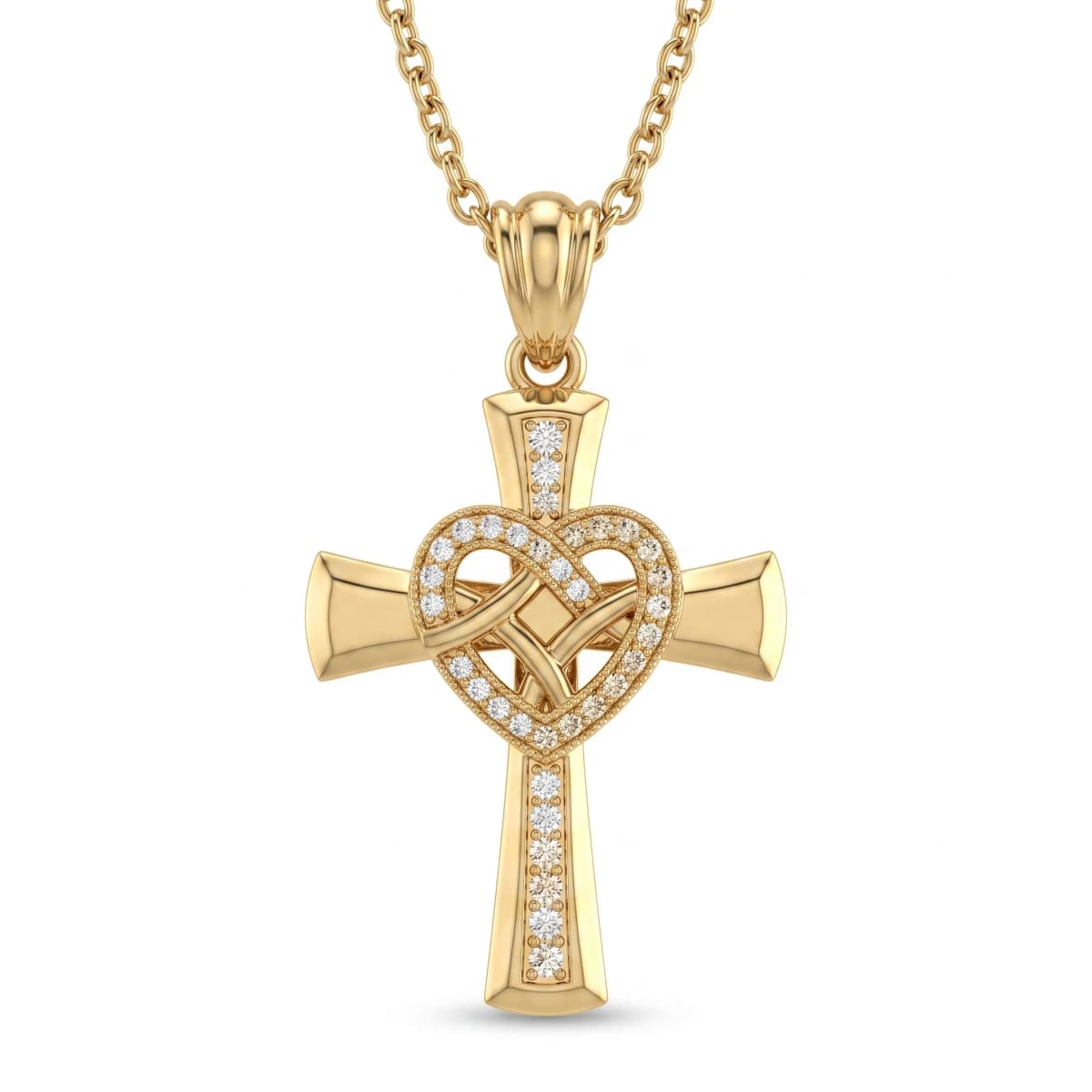 Belaroq Orlena Trefoil Luxe Yellow Gold Diamond Pendant