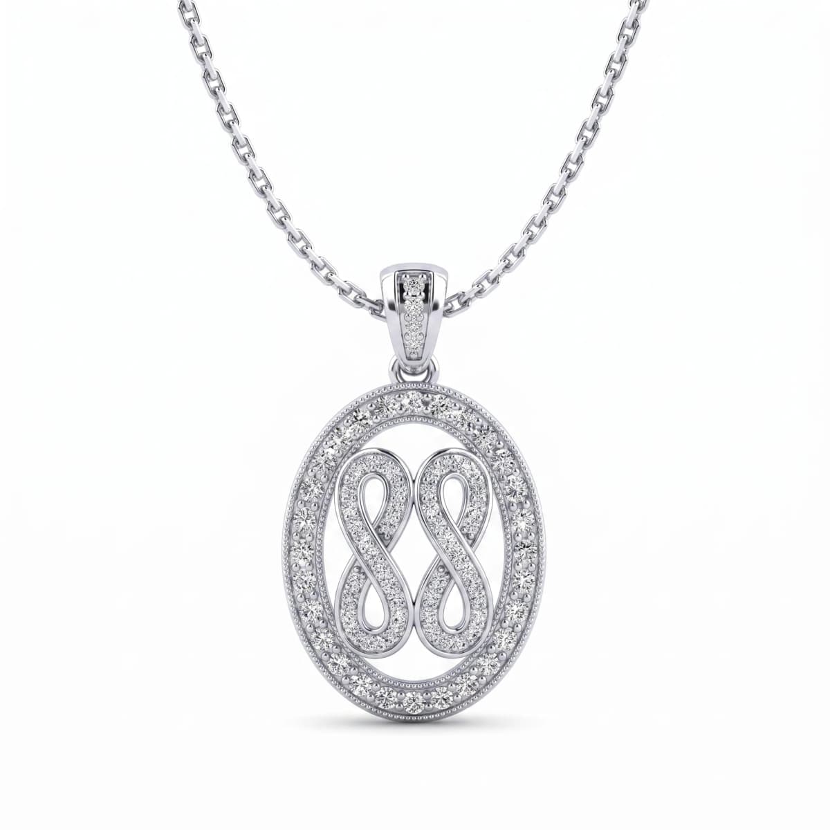 Belaroq Sienna Orbit Poise White Gold Zirconia Pendant