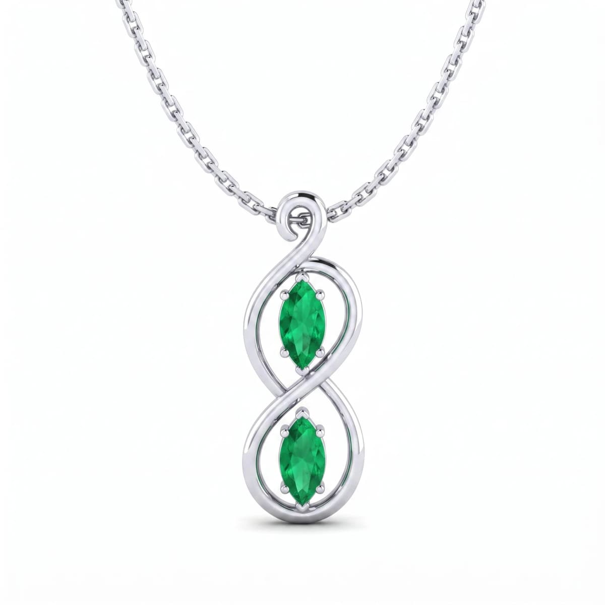 Belaroq Lucienne Breeze Regal Silver Emerald Pendant