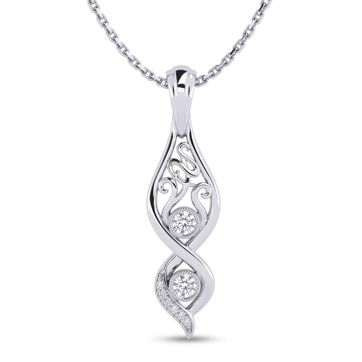 Belaroq Alouette Pave Monde White Gold Diamond Pendant
