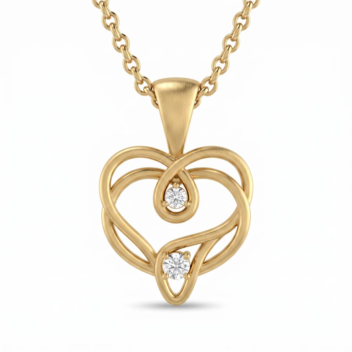 Belaroq Marielle Ribbon Milgrain Yellow Gold Diamond Pendant