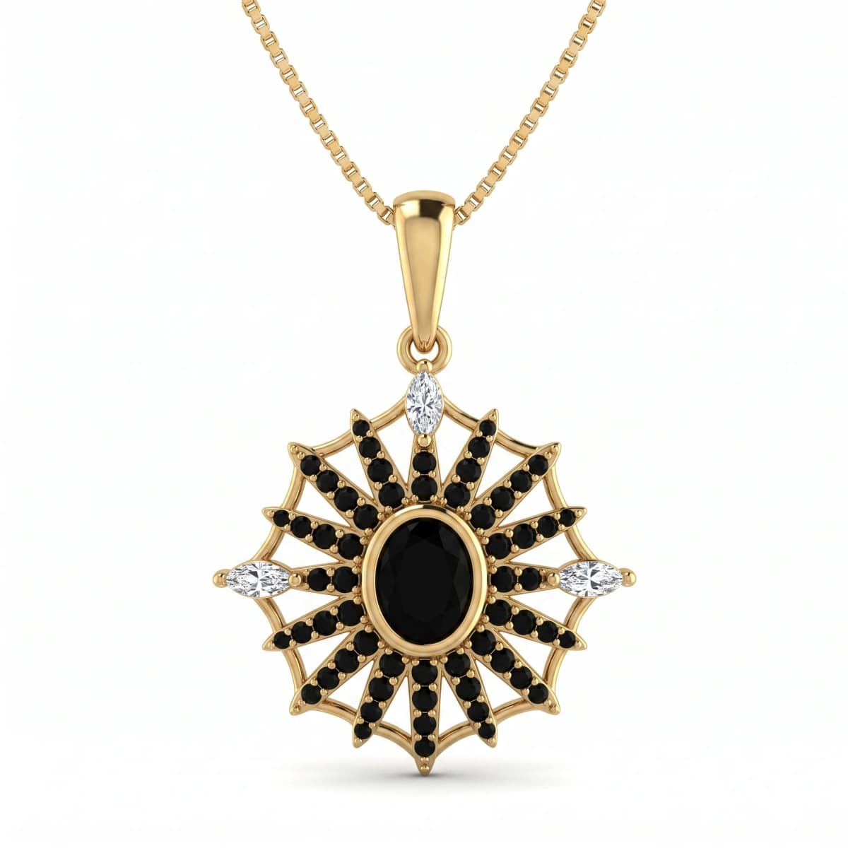 Belaroq Oriana Swan Lattice Yellow Gold Zirconia Pendant