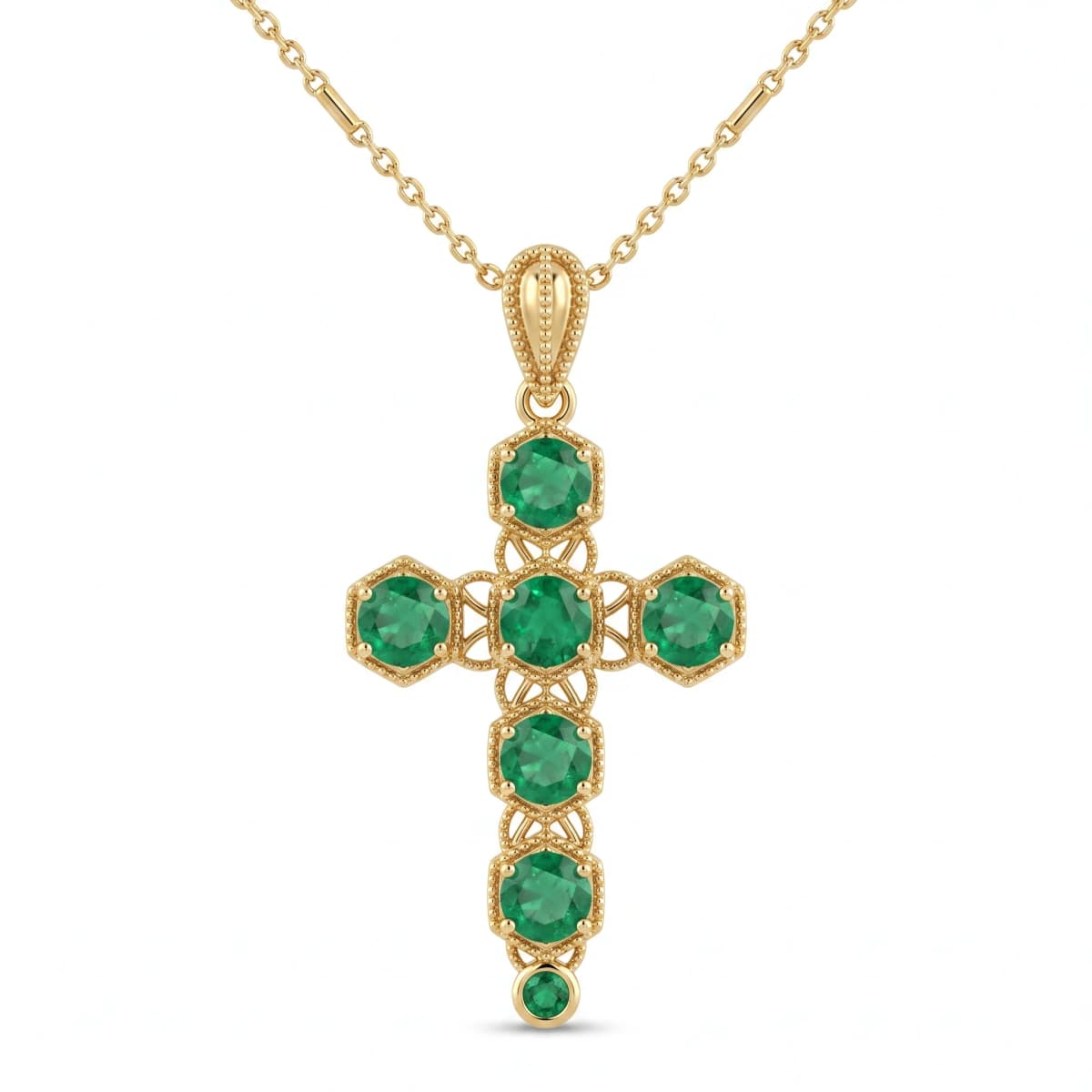 Belaroq Esmere Silk Gala Yellow Gold Emerald Pendant