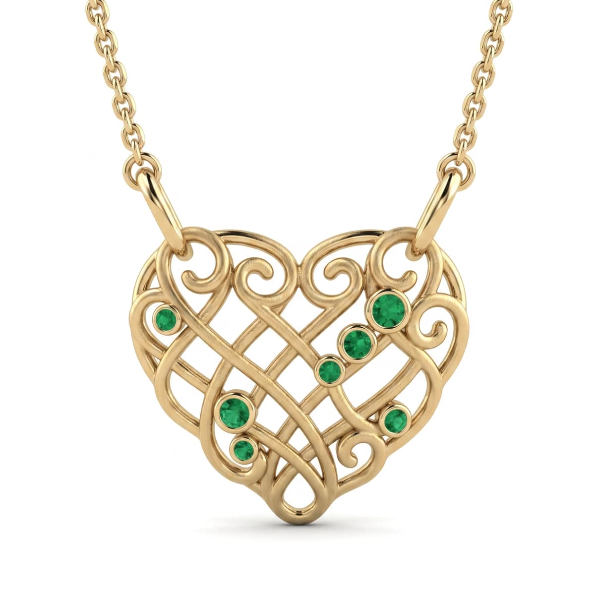 Belaroq Avalon Ciela Eclat Yellow Gold Emerald Necklace