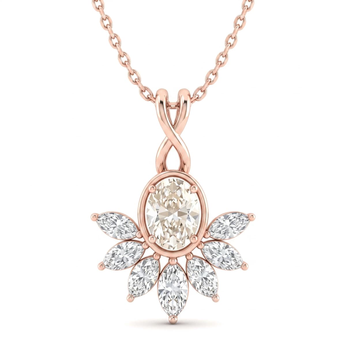 Belaroq Orielle Meadow Dore Rose Gold Lab Diamond Pendant