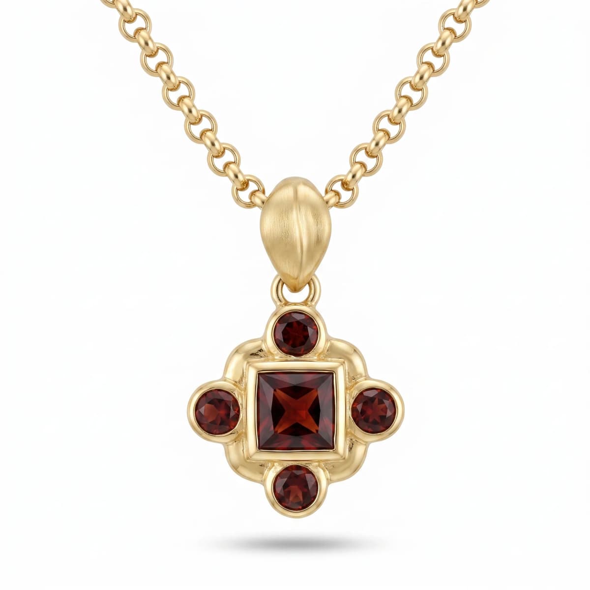 Belaroq Evania Wisp Bijou Yellow Gold Garnet Pendant