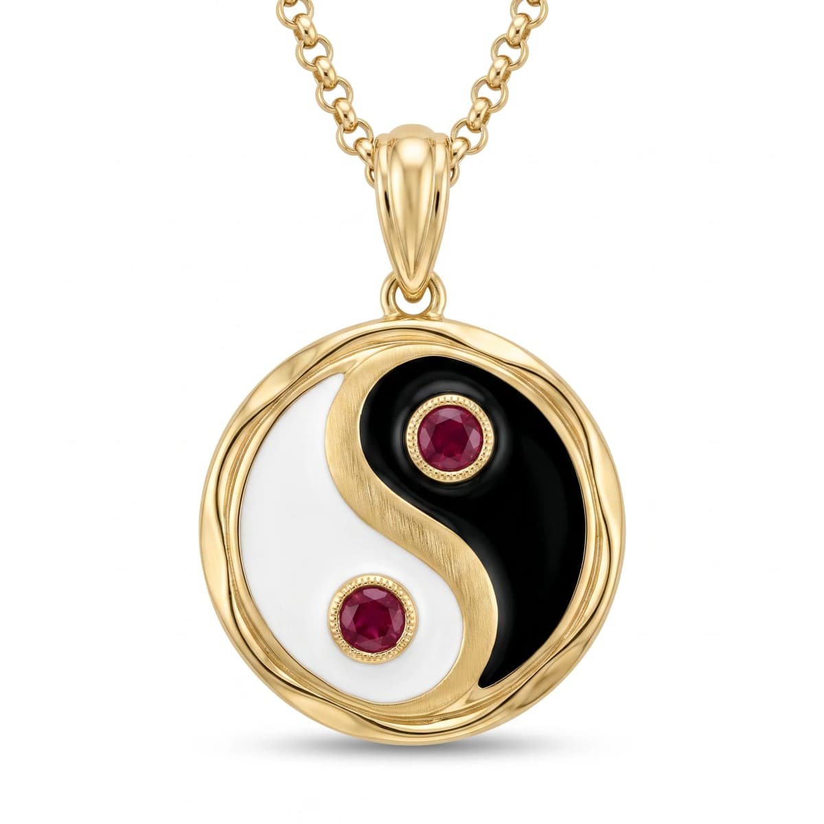 Belaroq Estelle Lace Lustre Yellow Gold Ruby Pendant