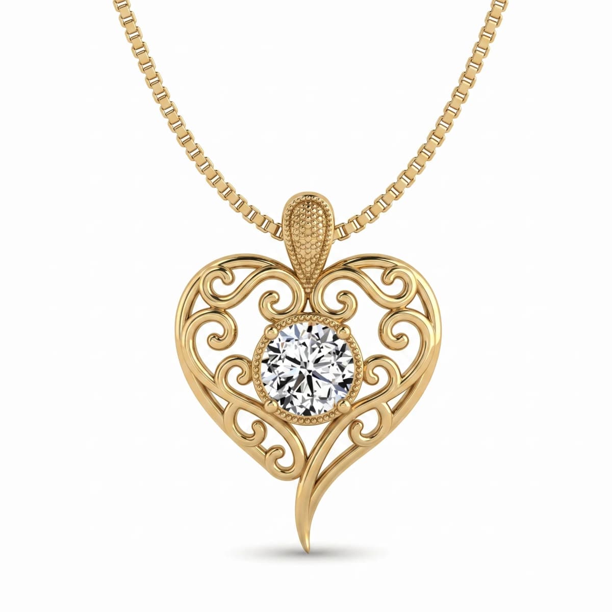 Belaroq Liora Charm Heritage Yellow Gold Zirconia Pendant
