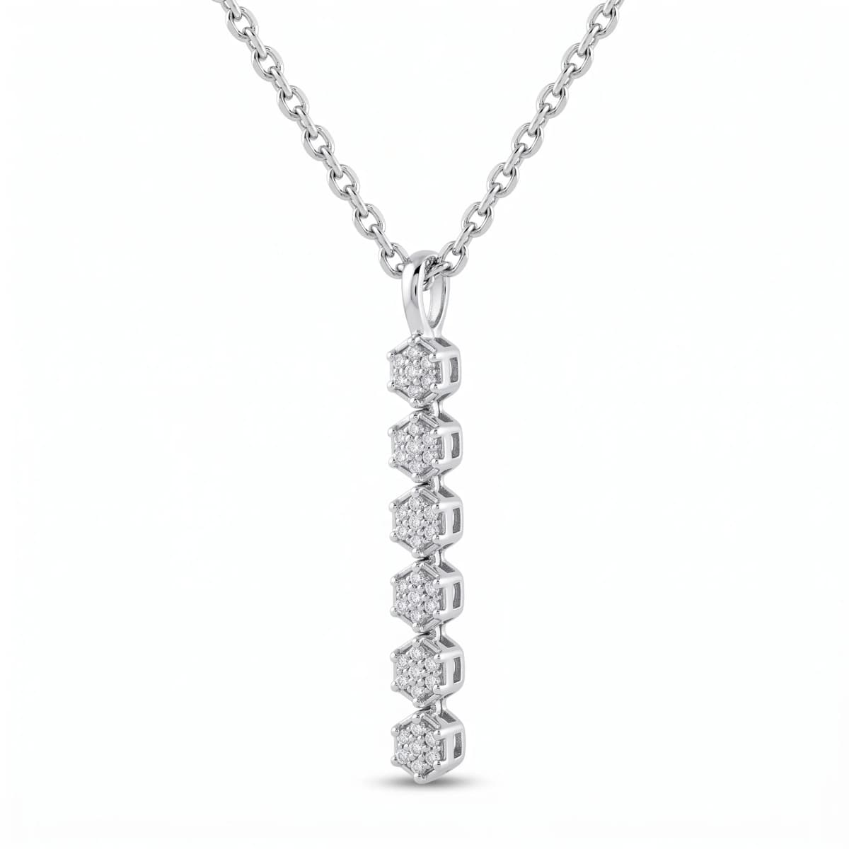 Belaroq Maelle Halo Poise White Gold Diamond Pendant